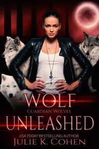 Wolf Unleashed cover (woman + 3 wolves)